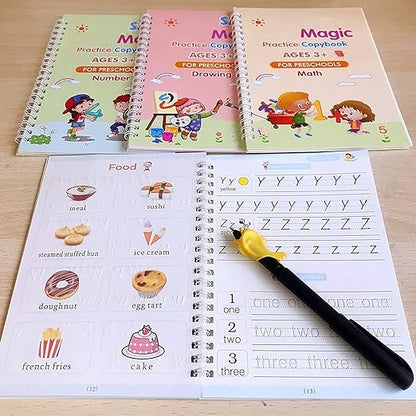 Magic Calligraphy Copybook(4 BOOKS,1 PEN, 1 GRIP, 10 REFILL)